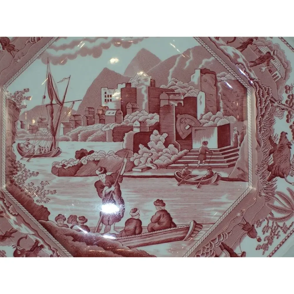 VTG Spode Archive Sutherland Caramanian Pink Transferware 10.5